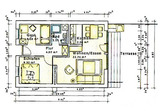 Bungalow in S&uuml;ssau - Bernhardt - Grundri&szlig;