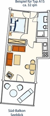 Ferienwohnung in Gr&ouml;mitz - STRANDIDYLL, 64 - Typ A1S - Bild 14