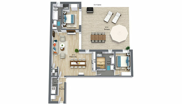 Ferienwohnung in Heringsdorf - Anna**** Whg2 BRINKMANNHAUS 4-Sterne - viel Platz strandnah Sauna Terrasse Grill - Bild 2